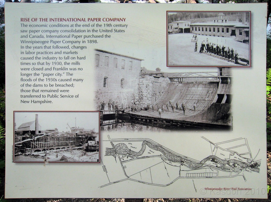 Tilton NH Rail Trail 2010 0306.jpg - Winnipesaukee River Trail, Franklin New HampshireTrestle View ParkInterested in taking a walk or bike ride on a scenic historic trail close to the downtowns of the twin rivers area, yet with the feel of wilderness. A 3 mile trail parallels the Winnipesauke river and passes the historic Sulphite upside down covered bridge believed to be the only one in the country and listed on the national register of historic places. You will also view mill ruins and remaining portions of dams that tell the history of the 5 mills that operated on this river in the mid 19th century.